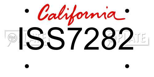 ISS7282 California License Plate