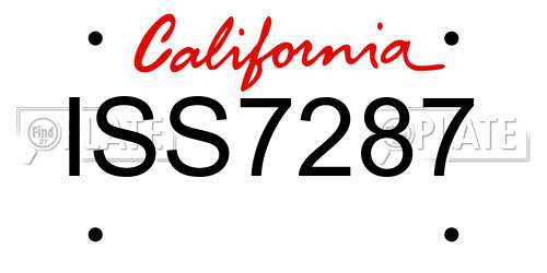 ISS7287 California License Plate