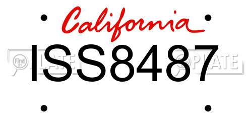 ISS8487 California License Plate