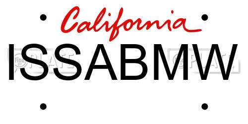 ISSABMW California License Plate