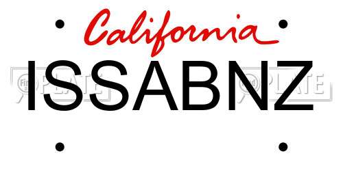 ISSABNZ California License Plate