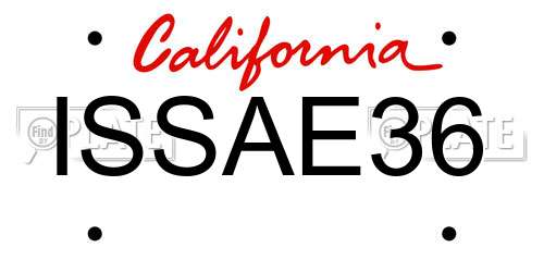 ISSAE36 California License Plate