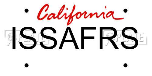 ISSAFRS California License Plate