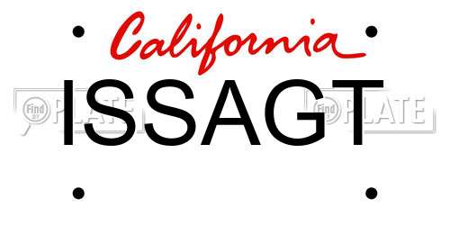 ISSAGT California License Plate