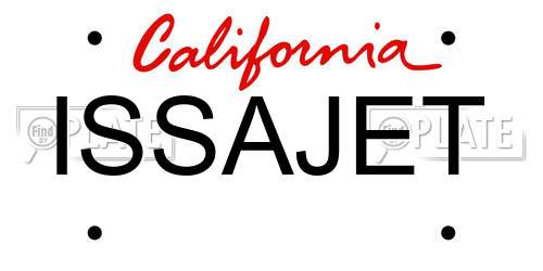 ISSAJET California License Plate