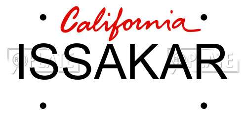 ISSAKAR California License Plate