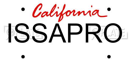 ISSAPRO California License Plate