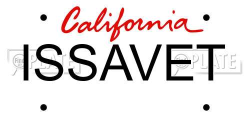 ISSAVET California License Plate