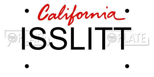 ISSLITT California License Plate
