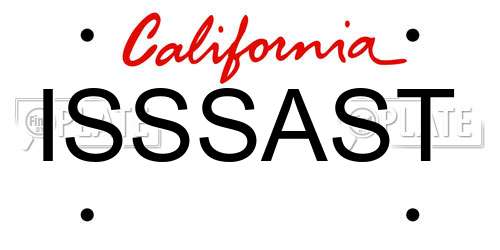 ISSSAST California License Plate