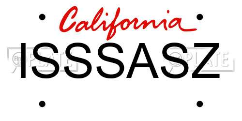 ISSSASZ California License Plate