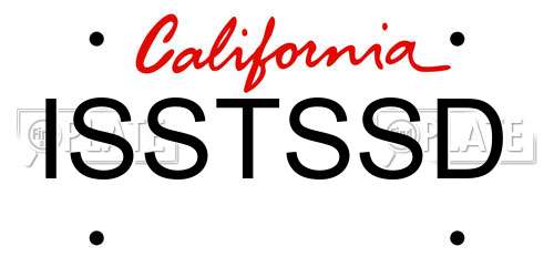 ISSTSSD California License Plate