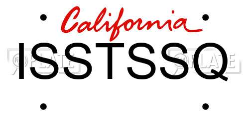 ISSTSSQ California License Plate