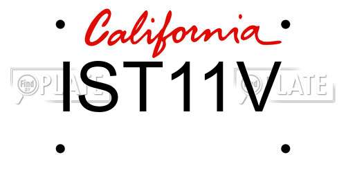 IST11V California License Plate