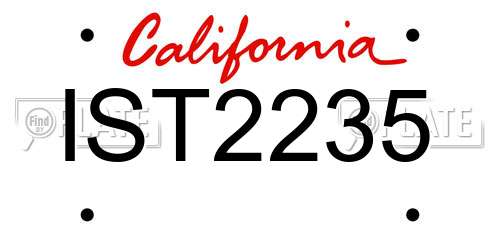 IST2235 California License Plate