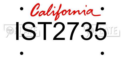 IST2735 California License Plate