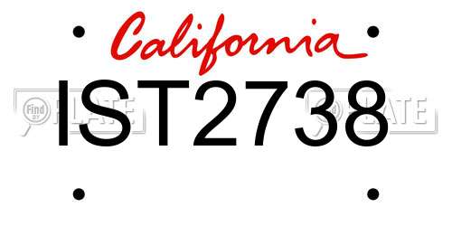 IST2738 California License Plate