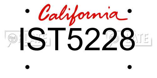 IST5228 California License Plate