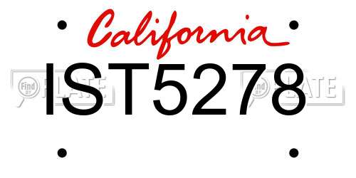 IST5278 California License Plate