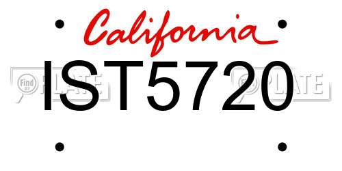 IST5720 California License Plate