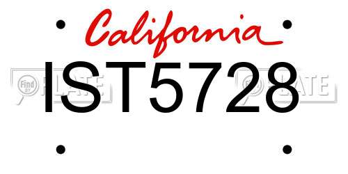 IST5728 California License Plate
