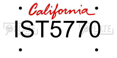 IST5770 California License Plate