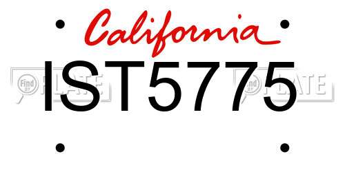 IST5775 California License Plate