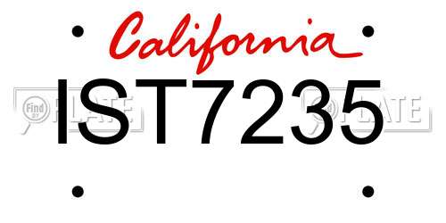 IST7235 California License Plate