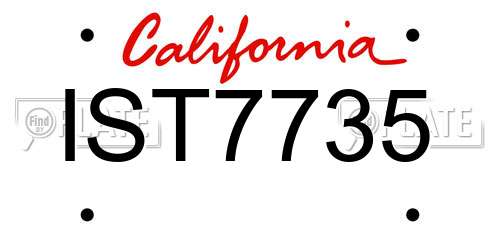 IST7735 California License Plate