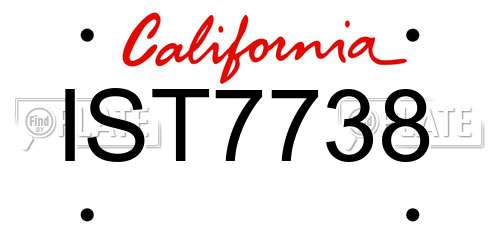 IST7738 California License Plate