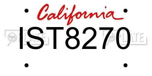 IST8270 California License Plate