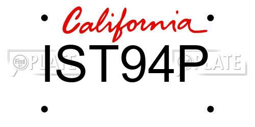 IST94P California License Plate