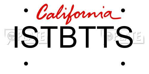 ISTBTTS California License Plate