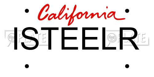 ISTEELR California License Plate