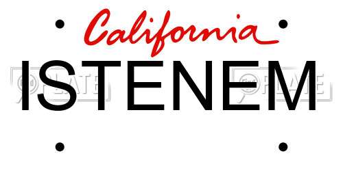 ISTENEM California License Plate