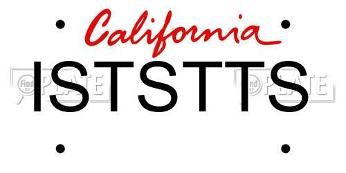 ISTSTTS California License Plate
