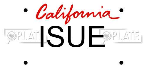 ISUE California License Plate
