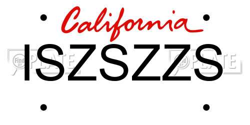 ISZSZZS California License Plate
