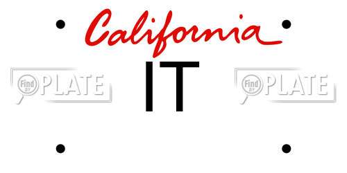 IT California License Plate