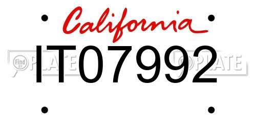 IT07992 California License Plate