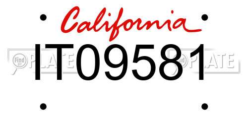 IT09581 California License Plate