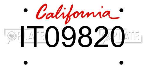 IT09820 California License Plate