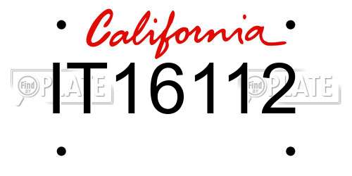 IT16112 California License Plate