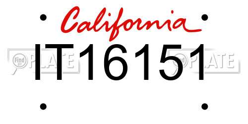 IT16151 California License Plate
