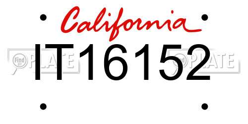 IT16152 California License Plate