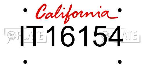 IT16154 California License Plate