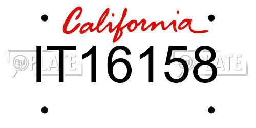 IT16158 California License Plate