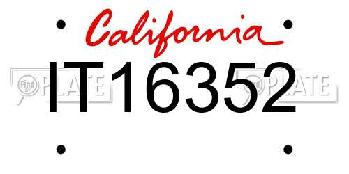 IT16352 California License Plate