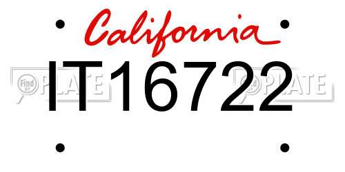 IT16722 California License Plate