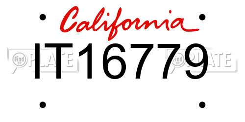 IT16779 California License Plate